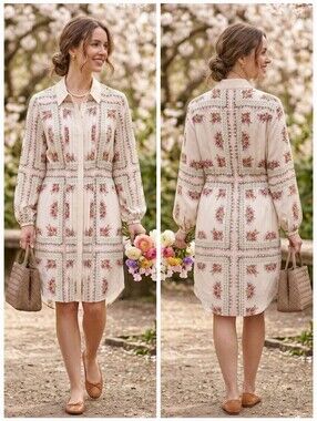 NWT Tory Burch 10 Quiet Luxury Cottagecore Dainty Romantic Cora Silk Dress